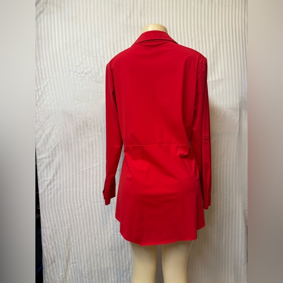 Lysse Seymour Top Size L Shirt Redrose Henley Button Up Blouse Pullover Stretch - Picture 5 of 10